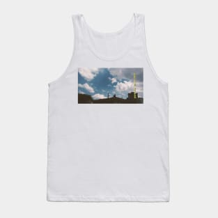 Blue cloudy sky and buildings Tank Top